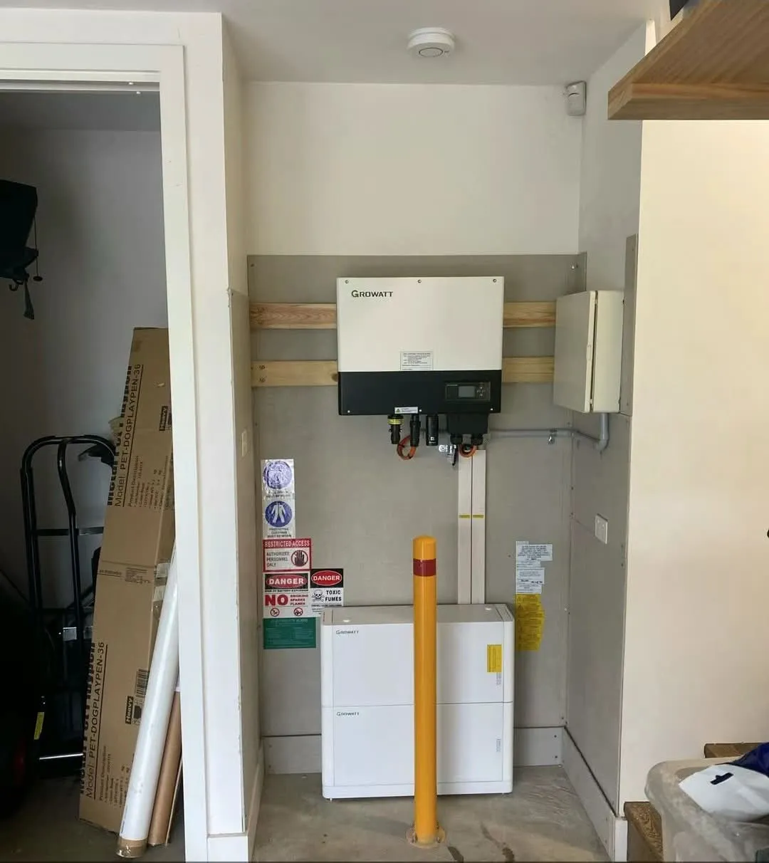 Home battery and inverter installation