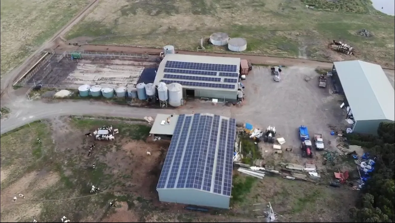 Mildura farm buildings with rooftop solar